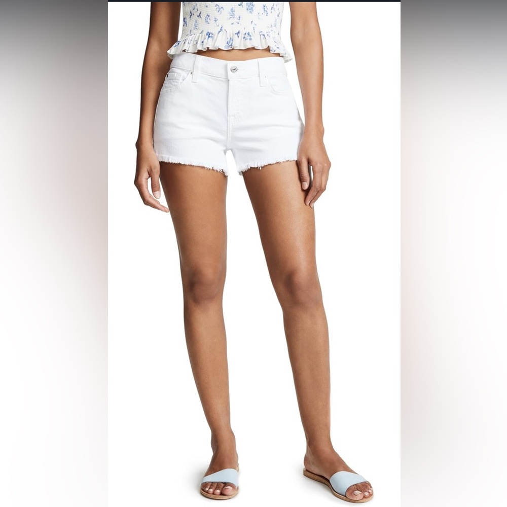 7 for all Mankind Cutoff Denim Shorts in Clean White size 29